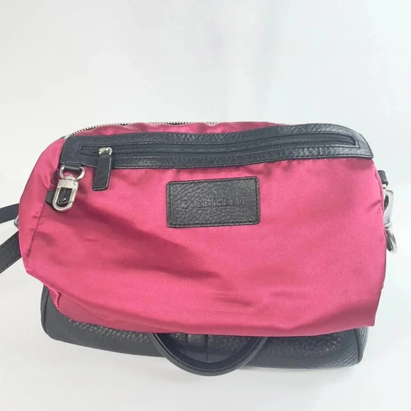 COLE HAAN Satchel Crossbody Bag Color Black Silver Tone Hardware Removable strap - Picture 10 of 16